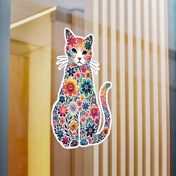 Floral Cat Vinyl Decal - Image 14