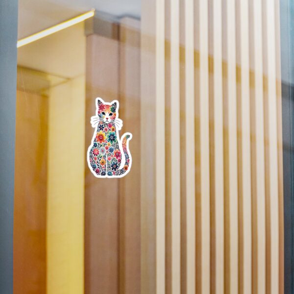 Floral Cat Vinyl Decal - Image 2