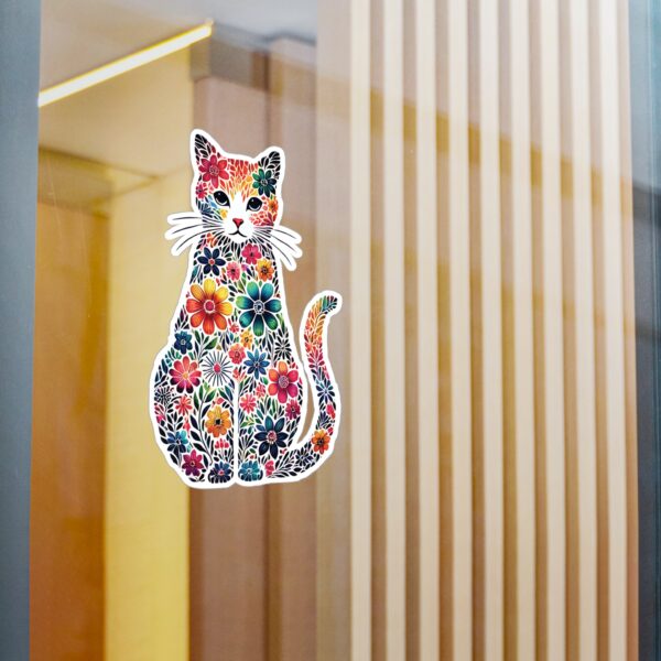 Floral Cat Vinyl Decal - Image 10