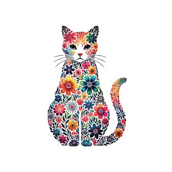 Floral Cat Vinyl Decal - Image 5