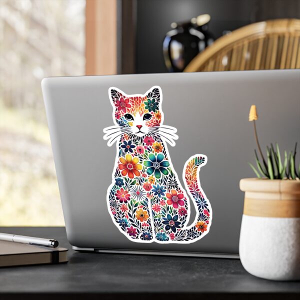 Floral Cat Vinyl Decal - Image 16