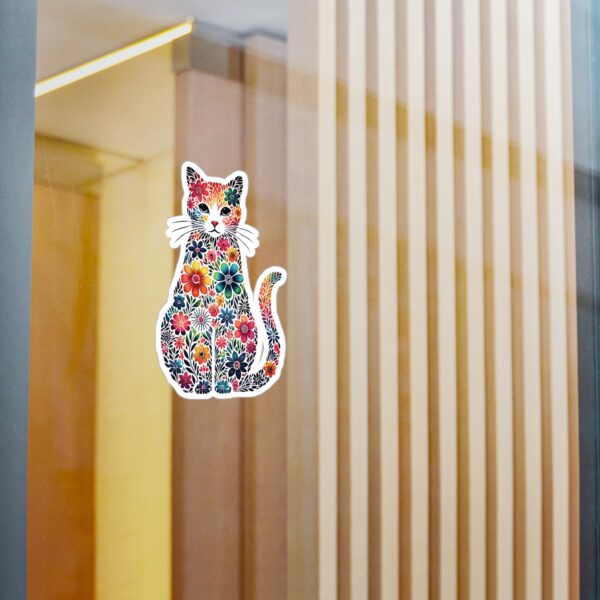 Floral Cat Vinyl Decal - Image 6