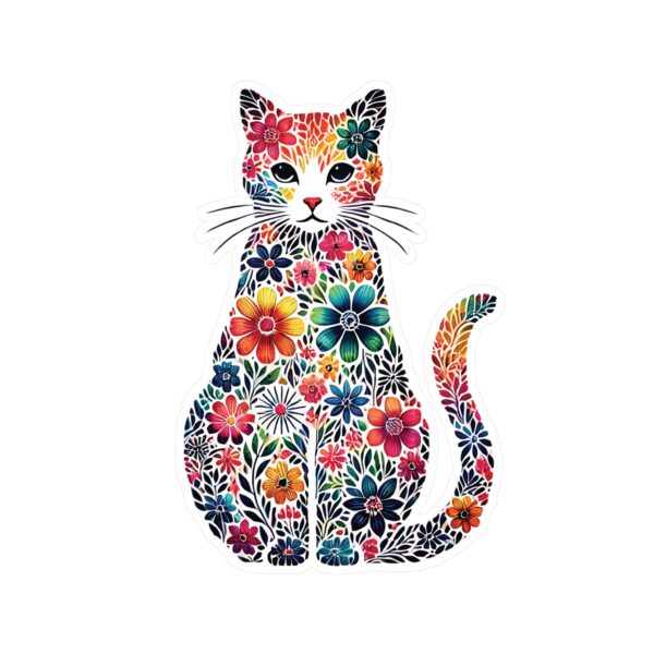 Floral Cat Vinyl Decal - Image 9