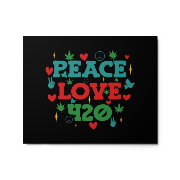 Peace Love Metal Print – Vibrant 420 Wall Art for Your Space - Image 4